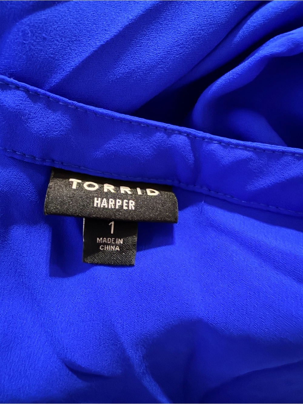 torrid Royal Blue Zip-Front V-Neck Tunic - Picture 3 of 6
